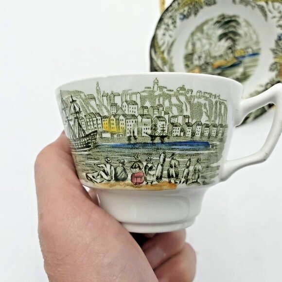 Ridgway Heritage -Village of Cedars- Scenes of Early Canada- Set of 3 Teacups - Picture 6 of 8